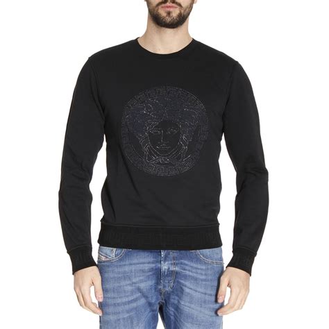 versace sweater velvet black m black|Versace knitwear for men.